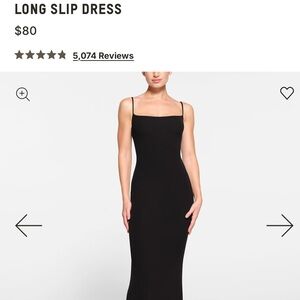 SKIMS Black Maxi Slip Dress